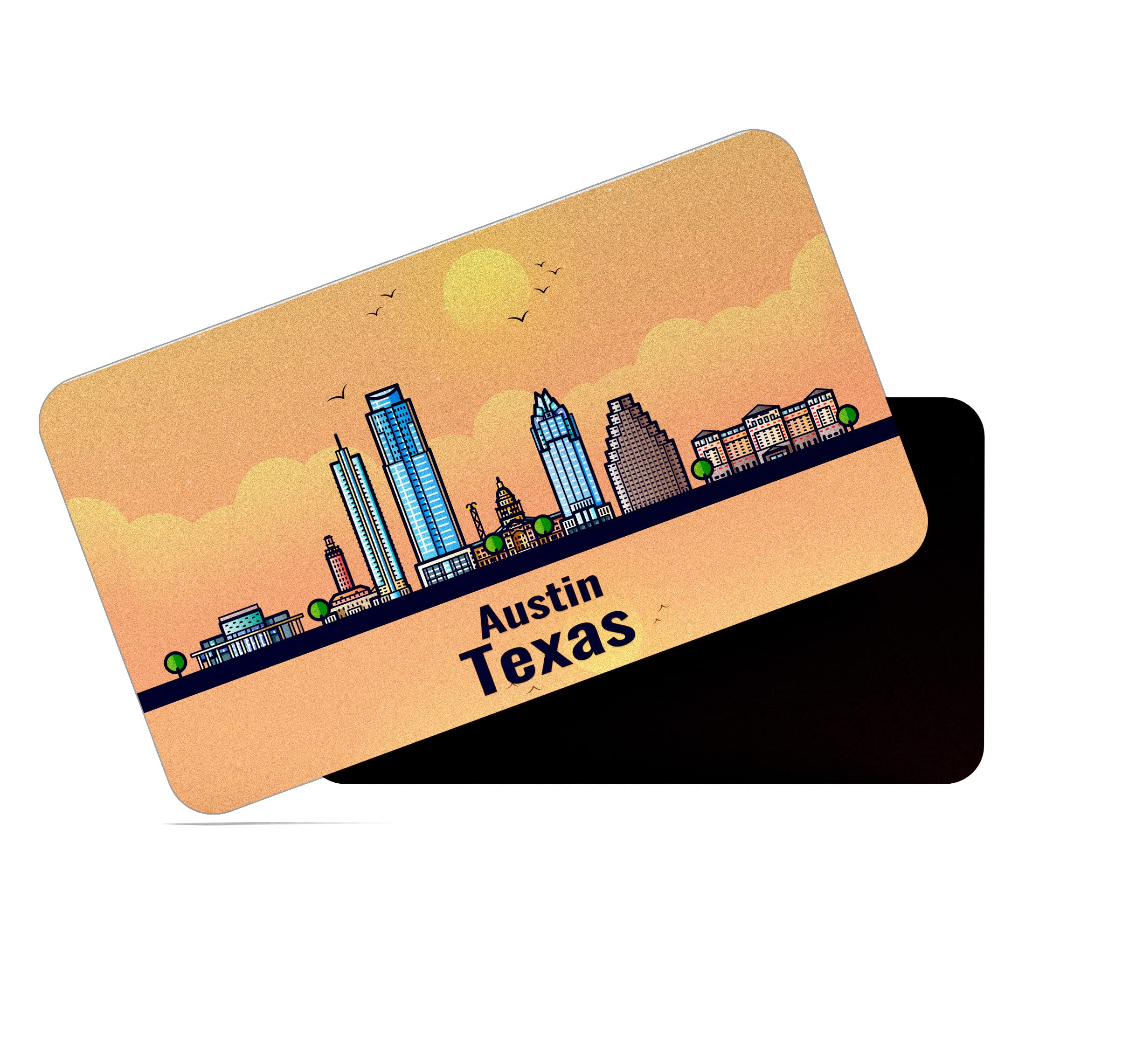 dhcrafts Rectangular Rubber Fridge Magnet/Magnetic Card Orange Texas Austin Design Pack of 1 (8.6cm x 5.4cm)-image-33