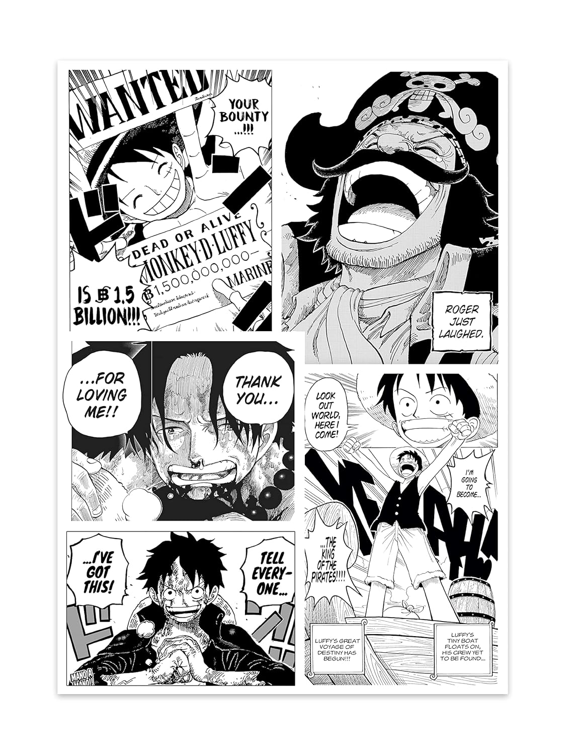 ComicSense.xyz One Piece Anime Wanted Pirates Manga Wall Posters