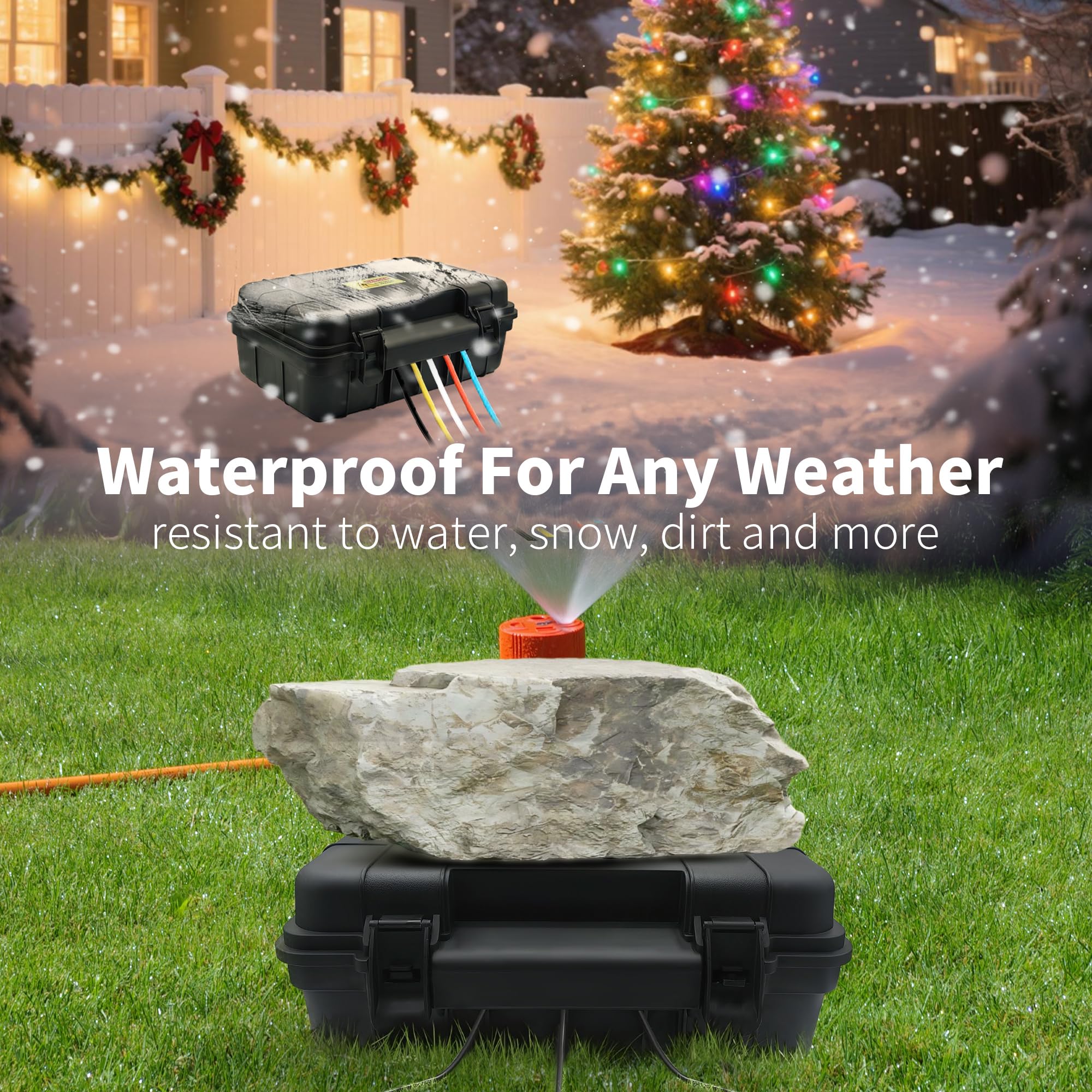 Paxboxtech Große Outdoor-Elektrobox (34,3 x 24,1 x 14 cm), IP54 wasserdichte Außenverlängerungskabelabdeckung, wetterfeste Steckdosenbox, schützt Steckdosenleiste, Steckdose, Timer, Stecker