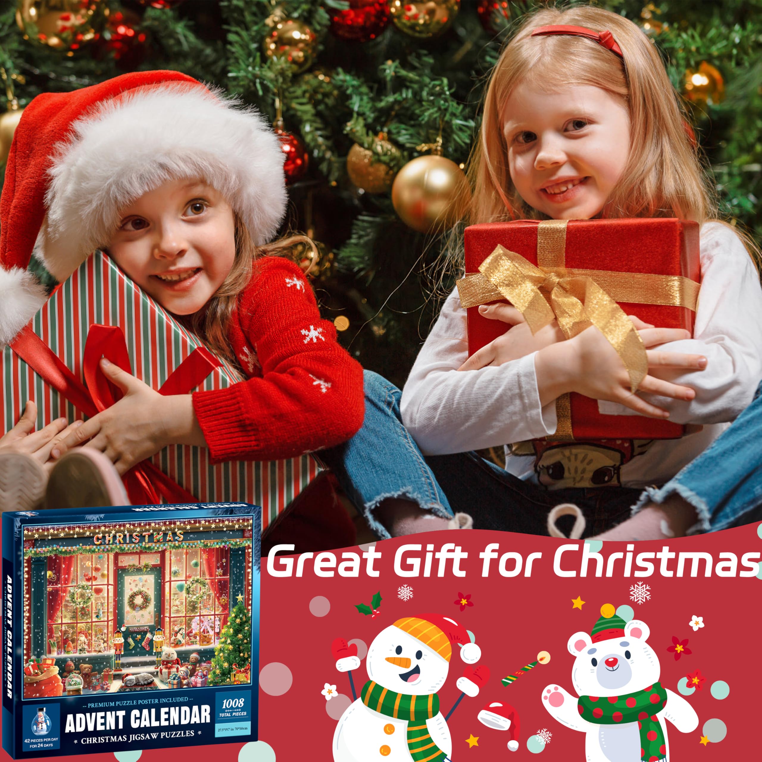 Wowok Calendrier de l'Avent 2025 Casse-tête - Les Puzzles de Vacances de la Cabane de Noël pour Adultes Enfants, 24 Parties 1008 Pièces Casse-tête Cadeau pour le Compte à Rebours de Noël Wowok Calendrier de l'Avent 2025 Casse-tête - Les Puzzles de Vacances de la Cabane de Noël pour Adultes Enfants, 24 Parties 1008 Pièces Casse-tête Cadeau pour le Compte à Rebours de Noël