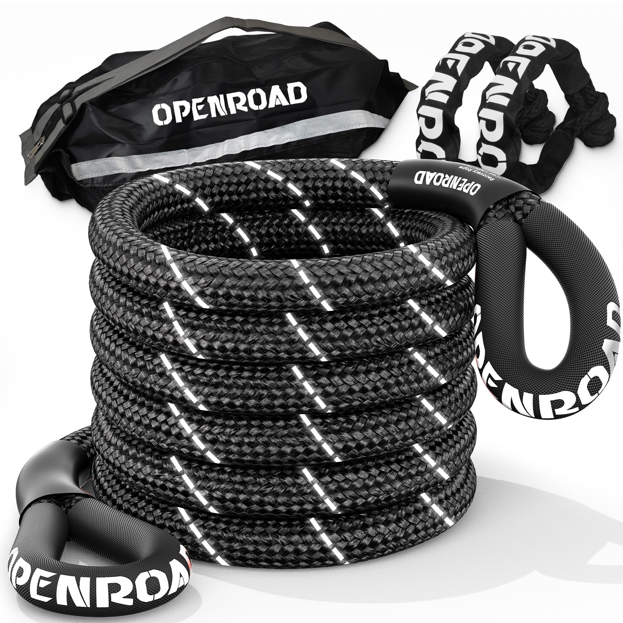 OPENROAD Kinetic Recovery Tow Rope, 36000 Lbs (1in x 30ft with