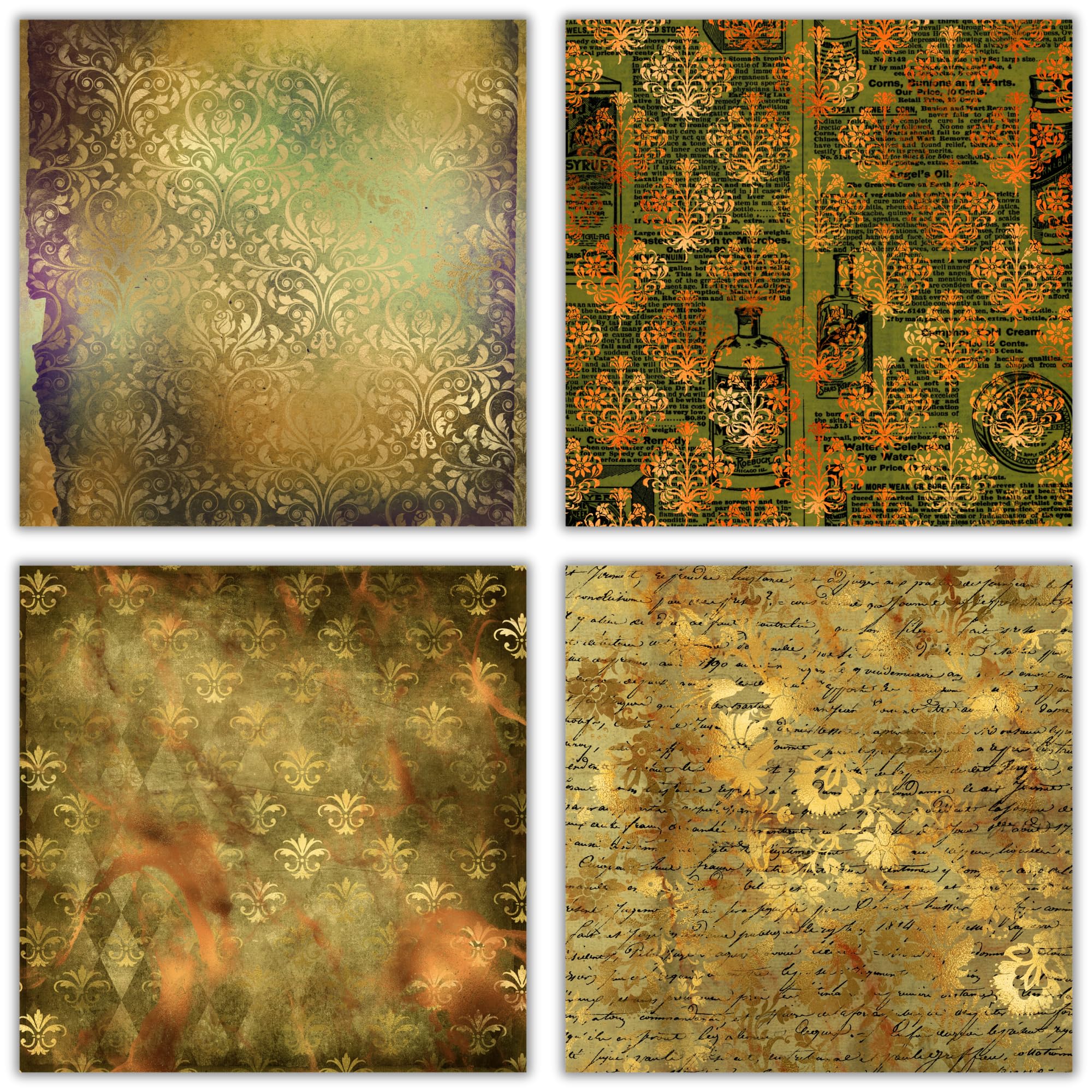 XERE 40 Blatt Herbst-Scrapbook-Papier, 15,2 x 15,2 cm, Ephemera-Muster, Papierpackung für Tagebuch, Skizzenbuch, Lesezeichen, Junk-Tagebuch, Herbst-Scrapbook Kunstbedarf