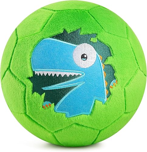 Balón de fútbol interior para niños pequeños, juguetes de peluche suaves de 7.8 pulgadas, pelota de juego inflable con bomba para bebés y niños