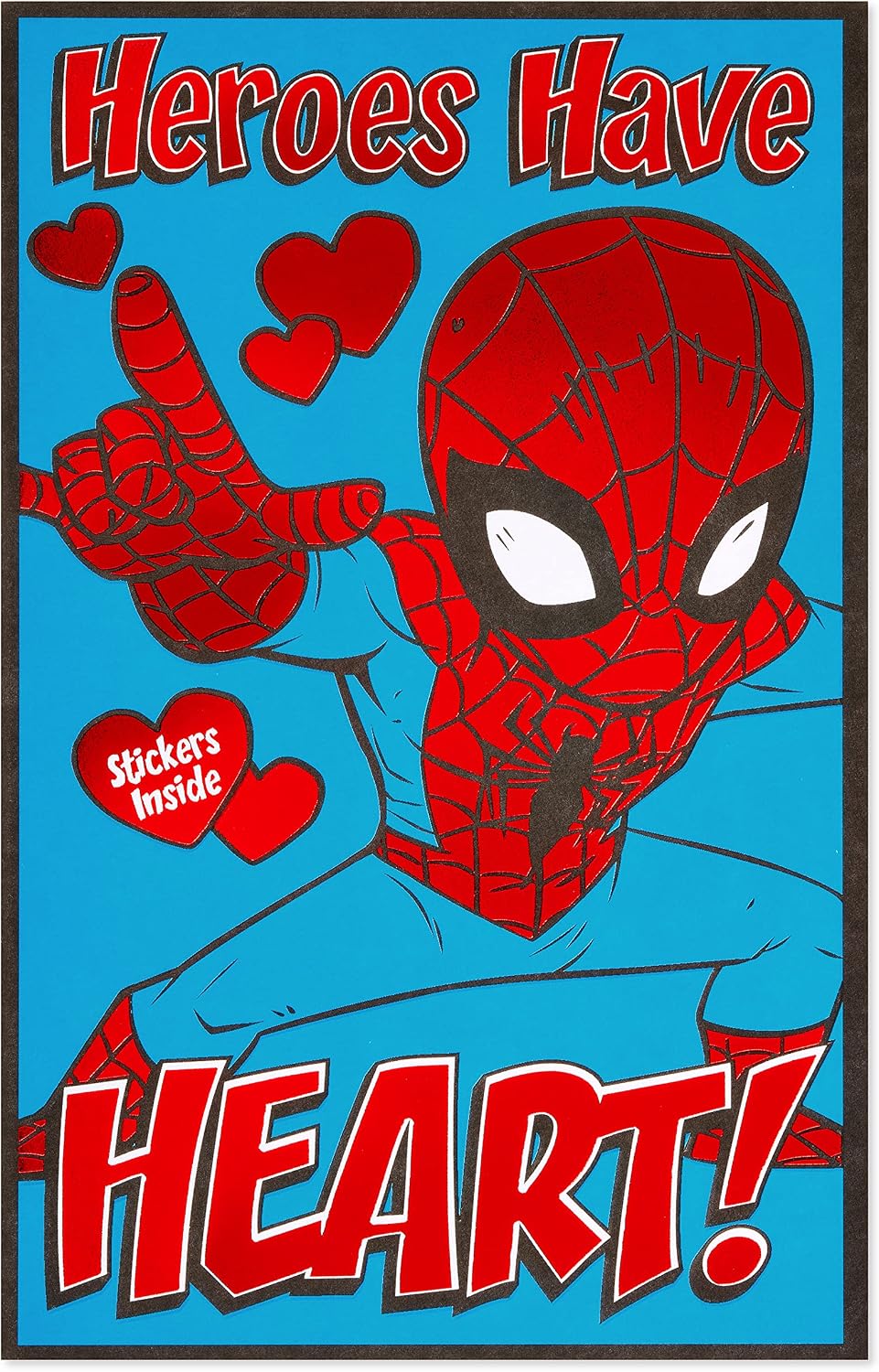 American Greetings Spider-Man Valentines Day Card for Kids with Stickers (Everybody's Little Hero)