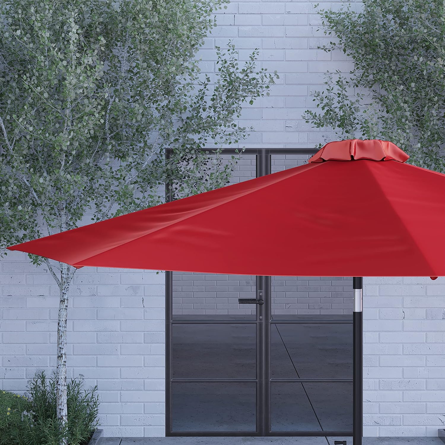 Merrick Lane Bali 9' Round UV Resistant Outdoor Patio Umbrella With Height Lever And 33° Push Button Tilt
