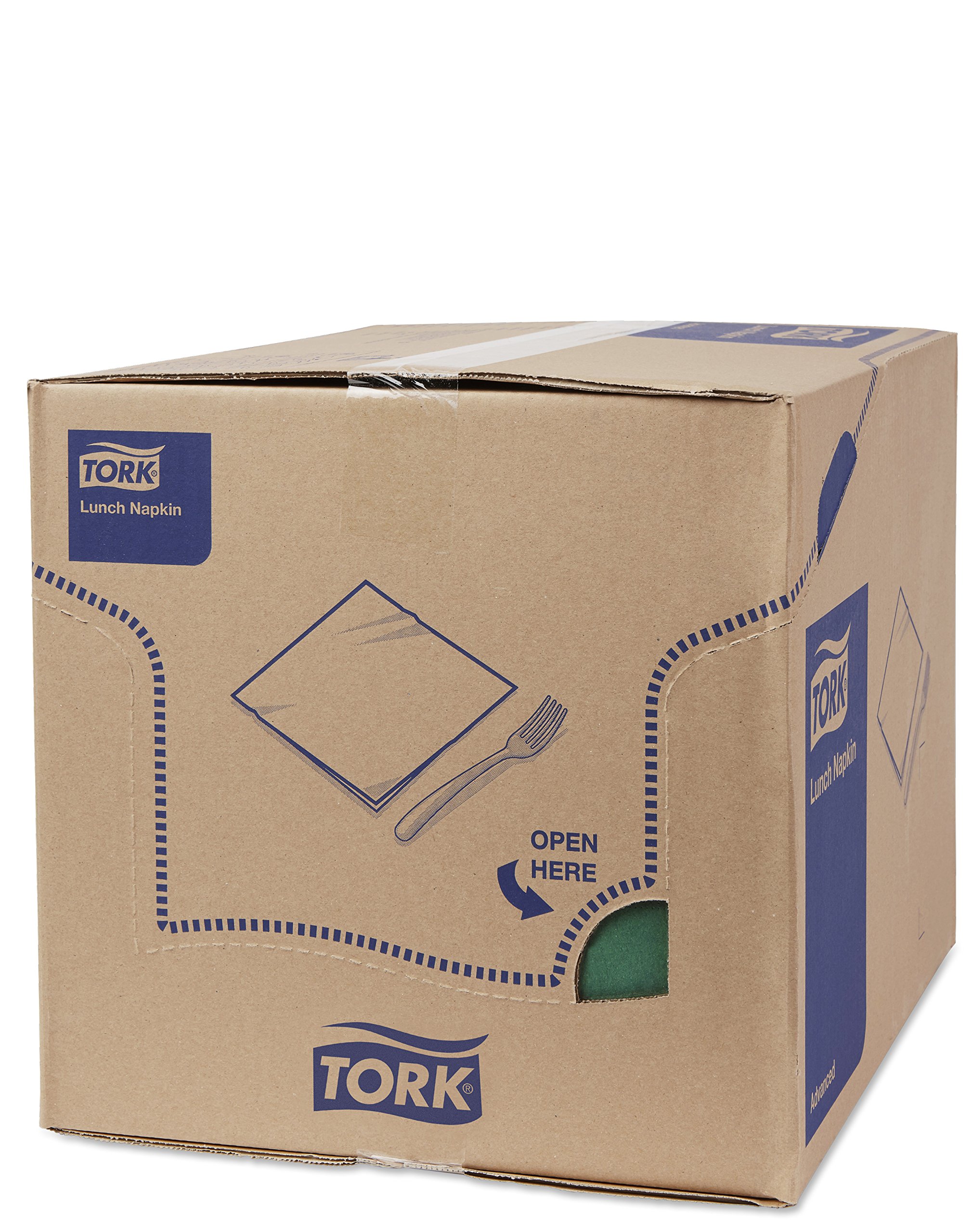 Tork 477420 Soft Lunch/Servilletas para almuerzo de tres capas/plegado americano 1/8 / color verde oscuro / 10 paquetes x 150 unidades (1500 servilletas) / 33 x 32,6 cm/Advanced