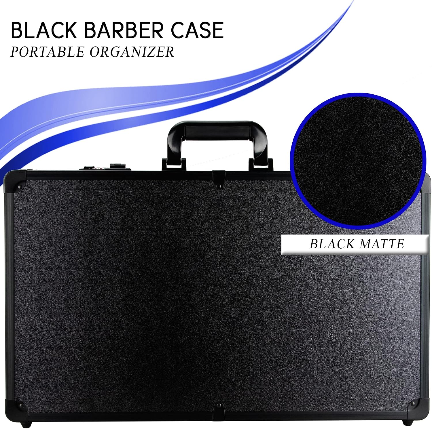 Professional New Barber Case for Barber Hair Stylist Clippers Trimmers Scissors Blades Guards Shears Portable Organizer Barber Case by VER Beauty