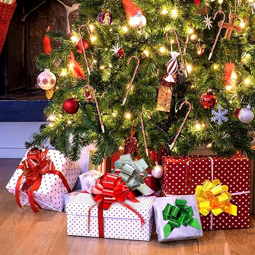 Miniatura 6 de Outus 60 bolígrafos navideños de bastón de caramelo a rayas para fiesta de Navidad, suministros de papelería, tinta negra y azul (rojo y blanco)