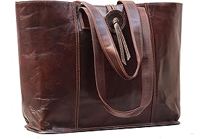 Classic Leather Satchel Handbag | Top-Handle Purse for Women | Vintage Genuine Shopper