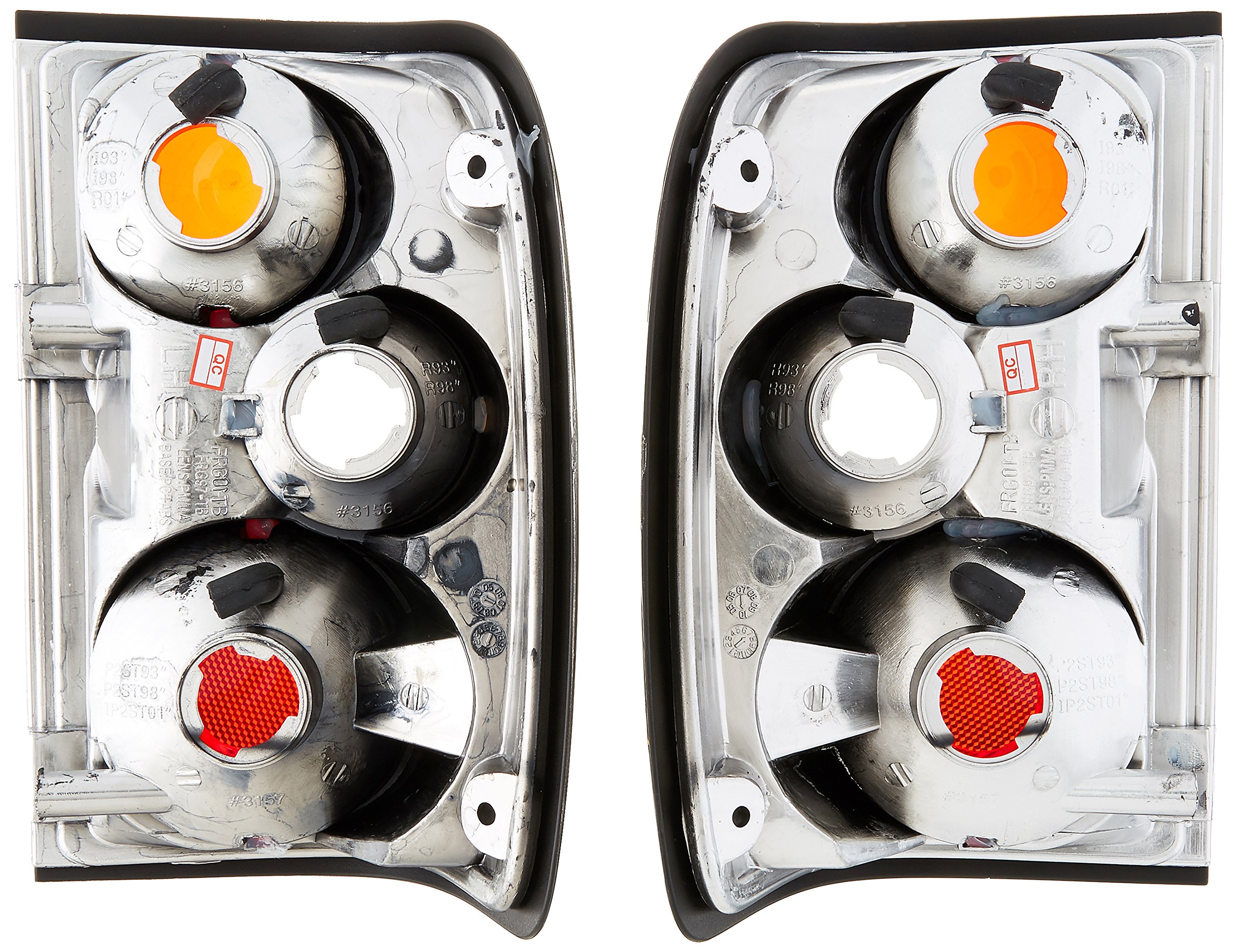 Spec-D Tuning Black Tail Lights Compatible with 1993-1997 Ford Ranger, Left + Right Pair Assembly