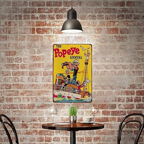 Miniatura 7 de Cartel de hojalata con estampado de Popeye vintage, 8 x 12 pulgadas, póster de metal impreso de aluminio, para garaje, granja, tienda, jardín,
