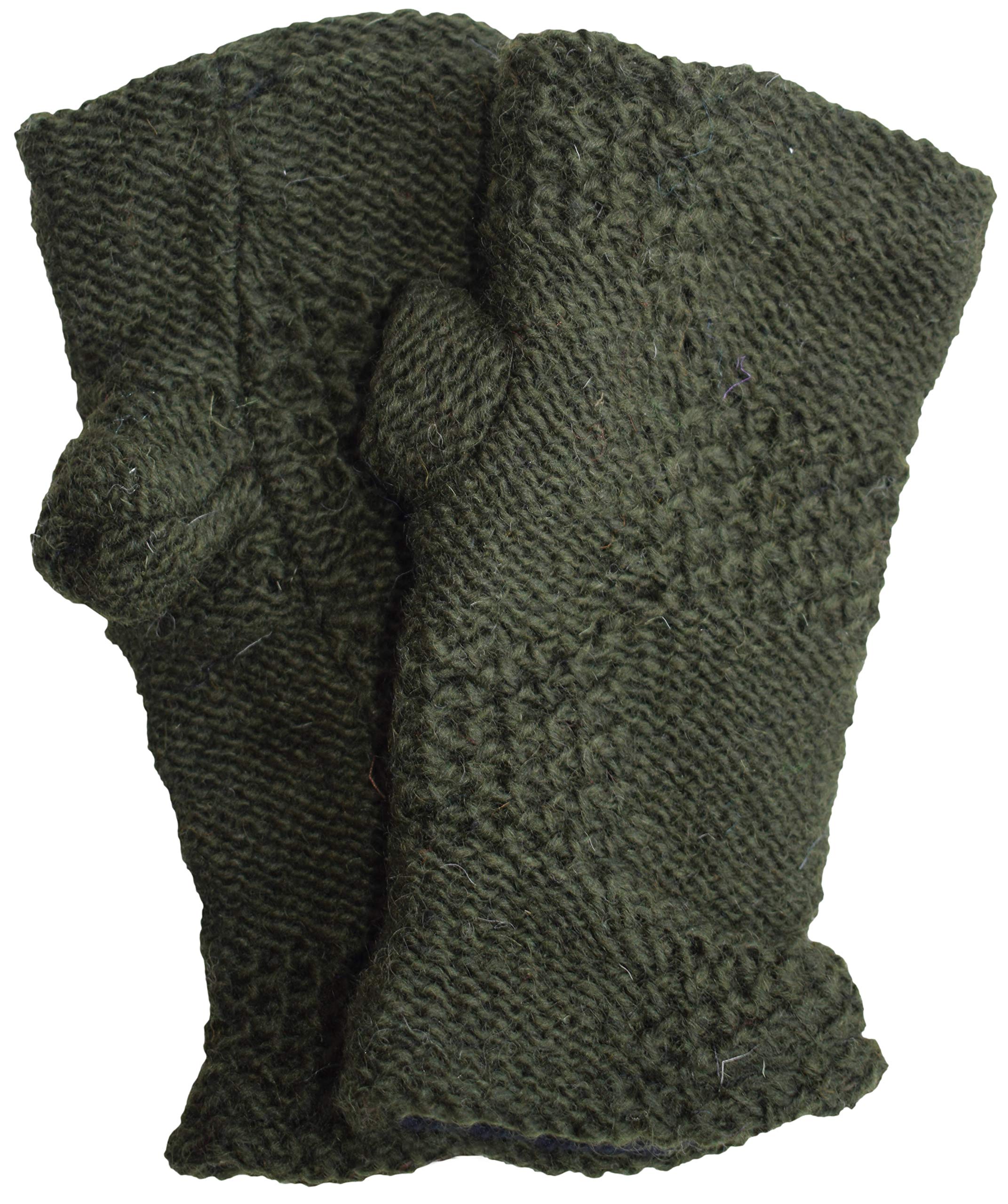 Gheri Women's Warm Woolen Fleece Lined Hand Knitted Mittens Gloves Handwarmers N