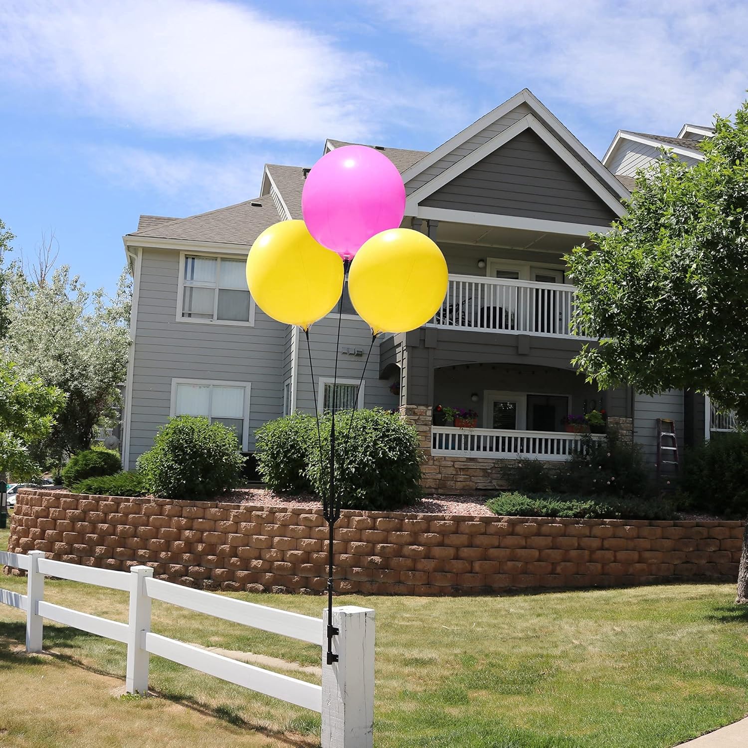 Weatherproof Reusable Balloon Triple Cluster Pole Kit - Helium Free Plastic Outdoor Balloons - Image 4