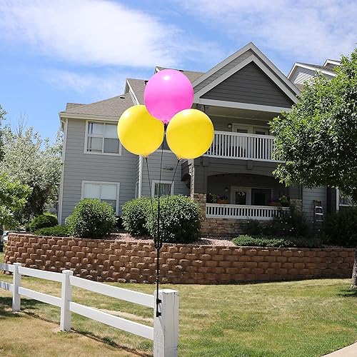Miniatura 4 de Kit de poste de triple racimo reutilizable resistente a la intemperie - Globos de plástico para exteriores sin helio