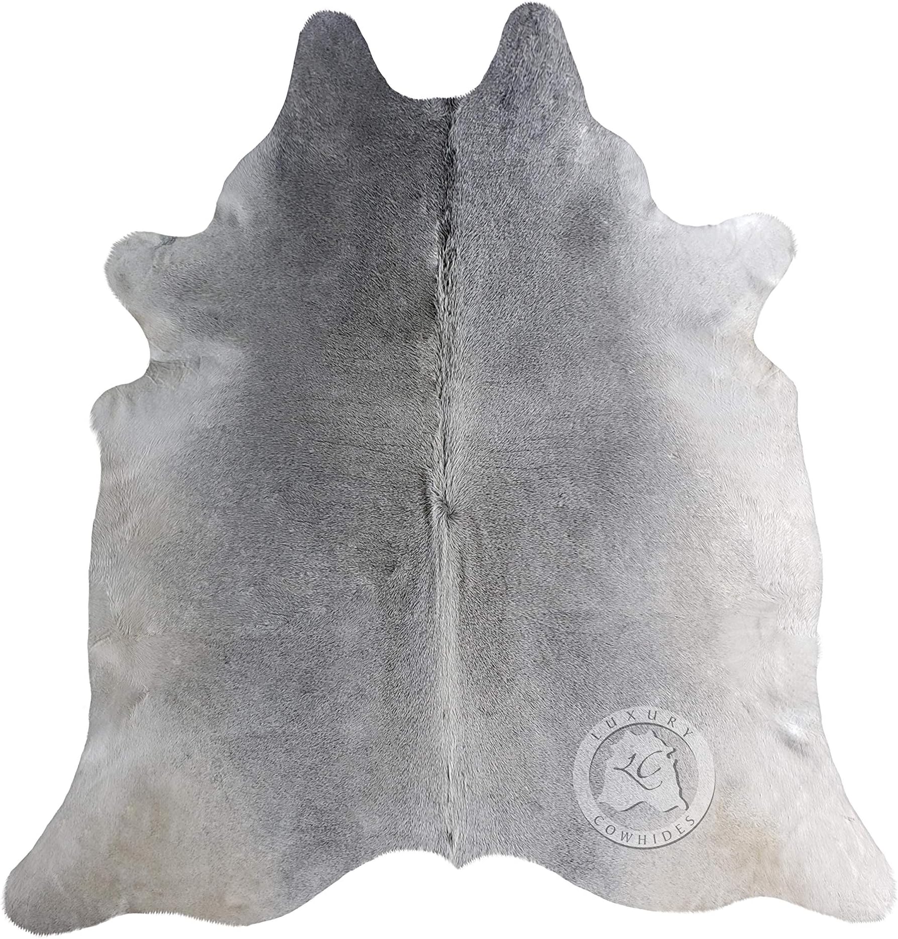 Sunshine Cowhides 100% Genuine Grey Cowhide Rug - Modern Style Animal Skin Rug & Floor Carpet for Living Room, Bedroom, Kitchen & More - Extra Large (6x7-8 Ft.)