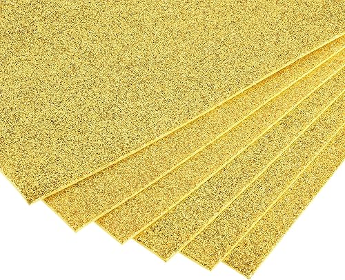 Miniatura 5 de uxcell Hojas de espuma EVA con purpurina en tono dorado de 11 x 8 pulgadas, 0.079in de grosor para manualidades, proyecto de bricolaje, 6 piezas