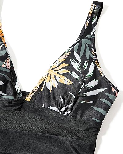 Miniatura 5 de SUUKSESS Traje de baño de una pieza con malla, sexy, control de abdomen, push up, de cintura alta para mujer