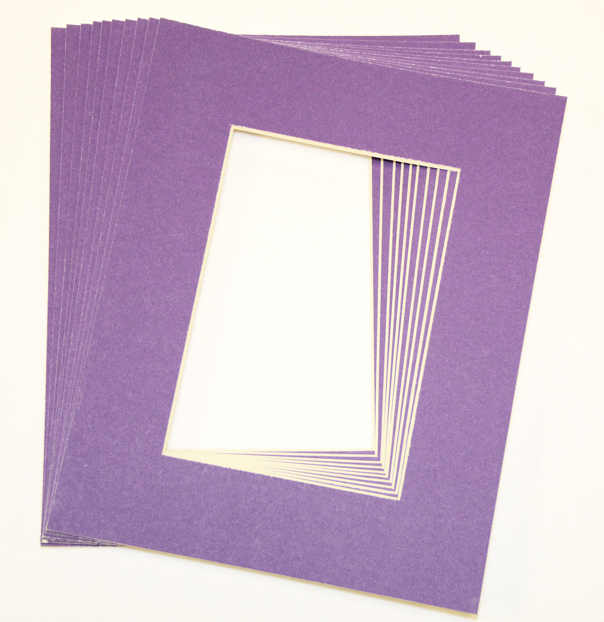topseller100, Pack of 10 PURPLE 8x10 Picture Mats Matting with White Core Bevel Cut for 5x7 Pictures