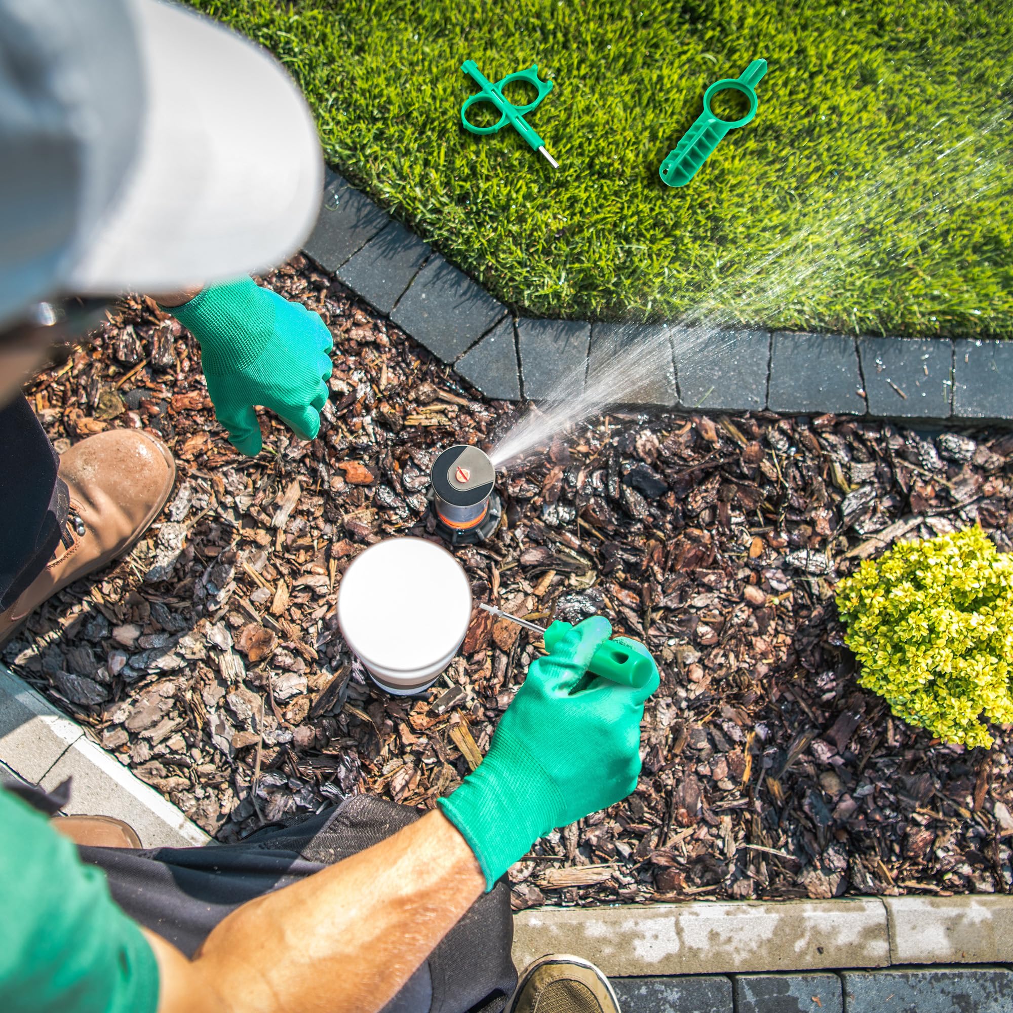 Gulfmew 3 Pack Sprinkler Adjustment Tool Compatible with Hunter MP PGP, RainBird 5000 Sprinkler Head, Sprinkler Key Tool Adjustment Wrench for Lawn Irrigation Sprinkler System Repair, Green