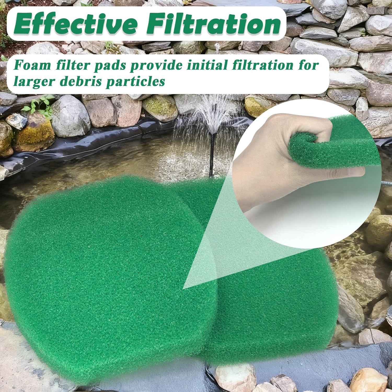 NEWKE 16 Pack Filter Media Set for Aquagarden Suitable for Inpond 5in1 200 Gallon Model, Pond Filter White Floss & Foam Filter Pads & Ceramic Rings