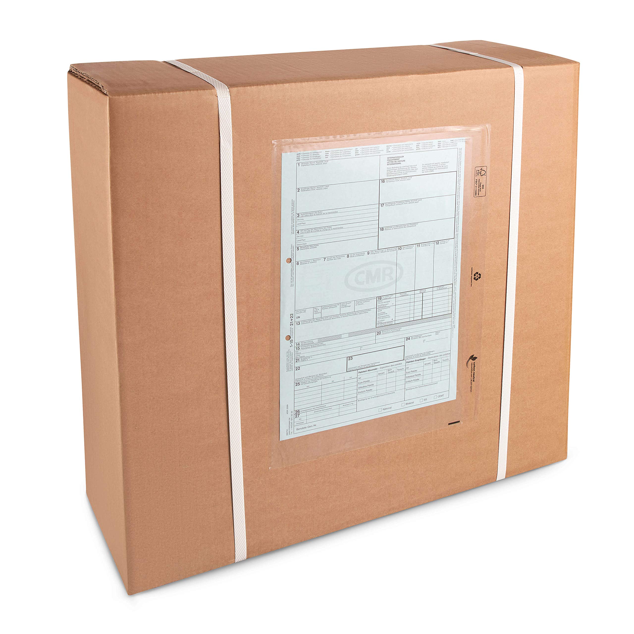 500 Lieferscheintaschen C4 selbstklebend - transparente Rechnungstaschen | Transparente Begleitpapiertaschen für DIN A4, 500 Stück, selbstklebend aus 40 µm Folie, Dokumententaschen, UNIPACK, 555201