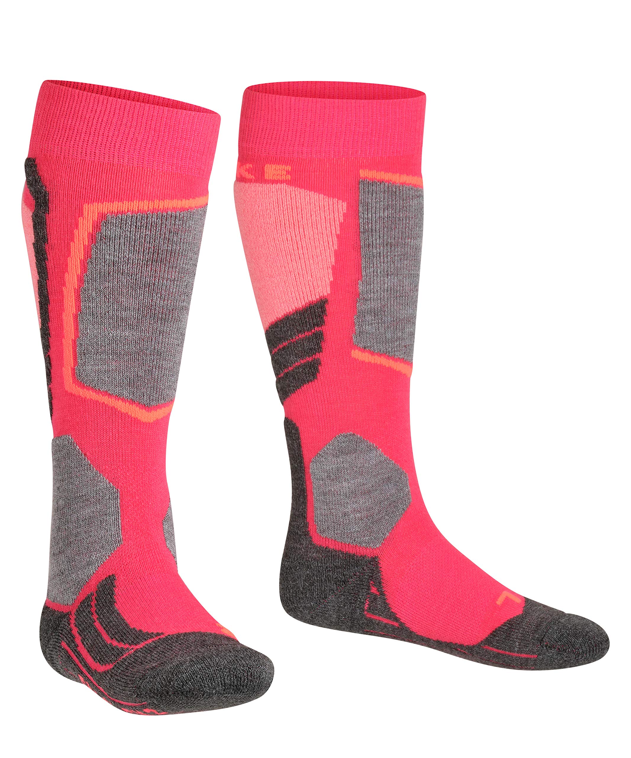 FALKE Uniseks - dzieci Skarpety narciarskie SK2 Intermediate K Kh Wełna ciepłe grube 1 Para, Czerwony Rose 8564, 27-30