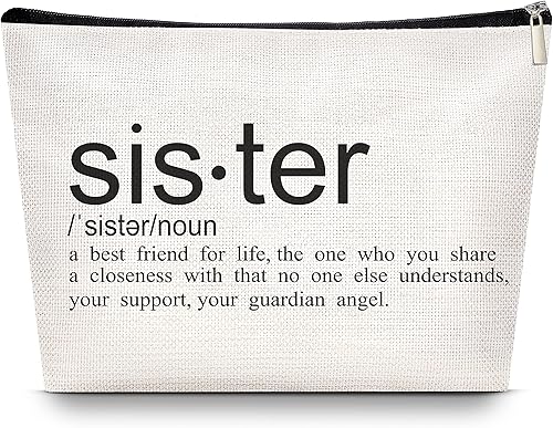 LISEVO Bolsa de maquillaje para hermanas bolsas de regalo hechas a mano Love You Sister hermana mejor amiga