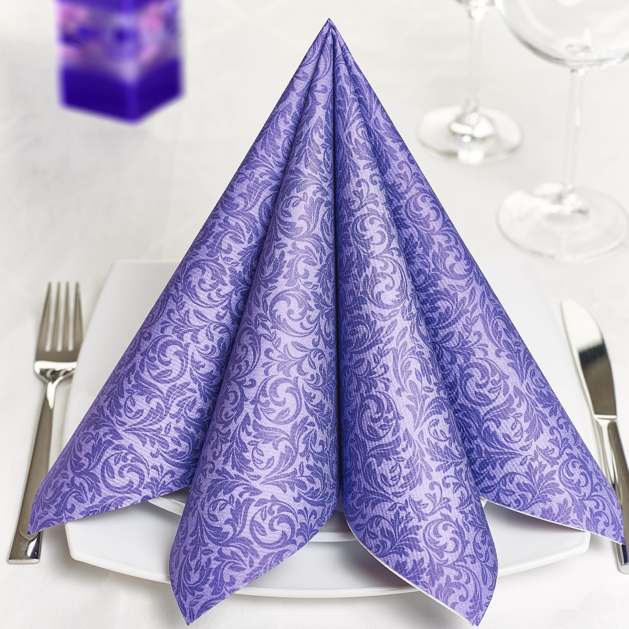 GlamRays 40 stuks Happy Birthday servetten blauw en zilver thema wegwerp papieren servetten voor diner picknick cocktail verjaardagsfeest decoraties voor mannen vrouwen (blauw