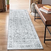 Vista 100 de Bloom Rugs Alfombra de pasillo lavable antideslizante de 7 pies – Beige/Gris Camino tradicional para entrada, pasillo, baño y cocina