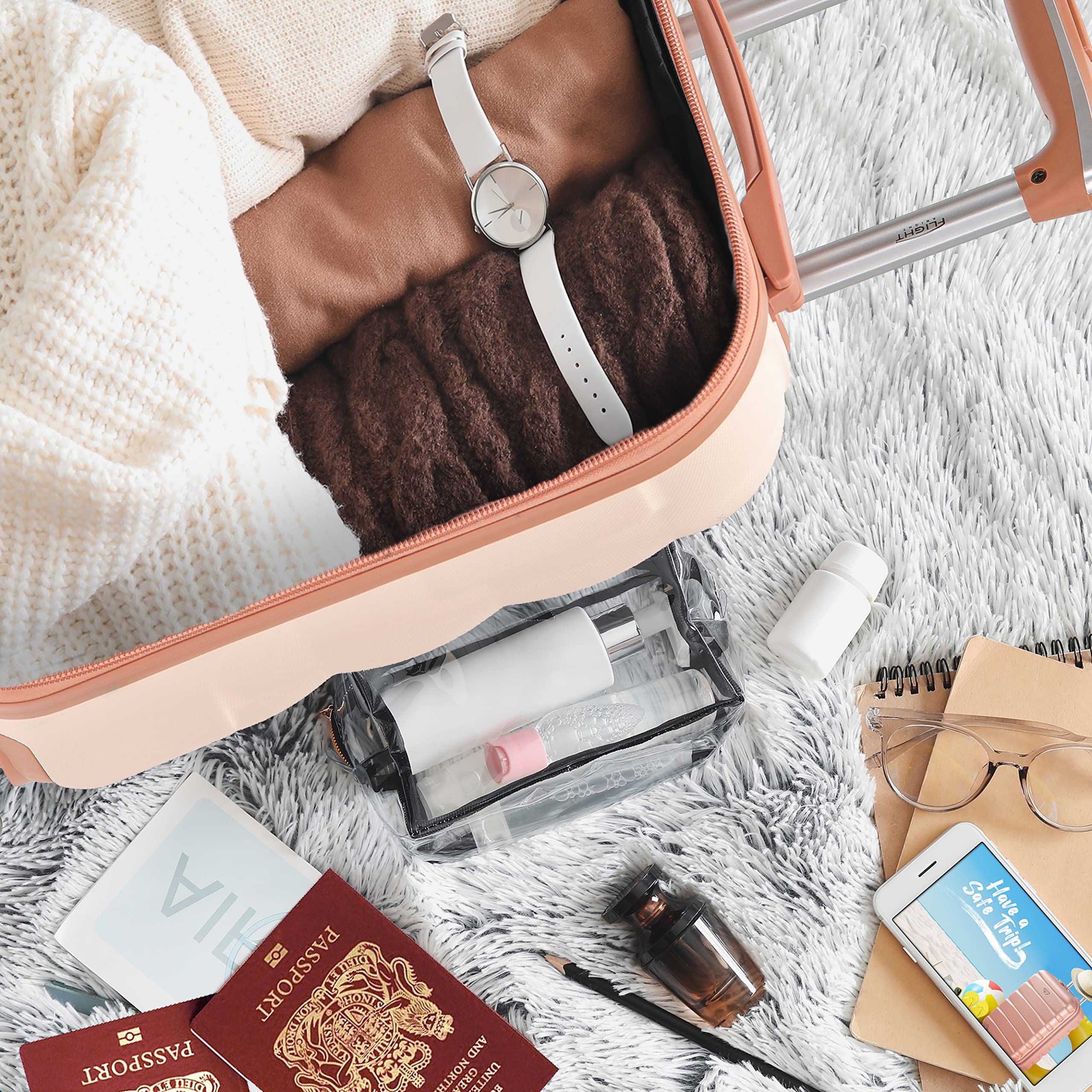 Flight Knight Bubble Suitcase - Ryanair easyJet Jet2 Approved - 8 Wheel Carry Cabin Hardcase 45x36x20cm