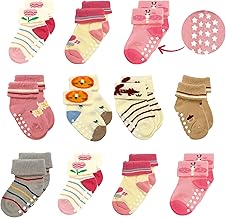 OBABY Soft/Newborn/Toddler/Baby ankle socks/Anti-slip/Gripper/Skin-friendly/Breathable/Printed/Colorful For Girl Pack of 4 (6-12 Months)
