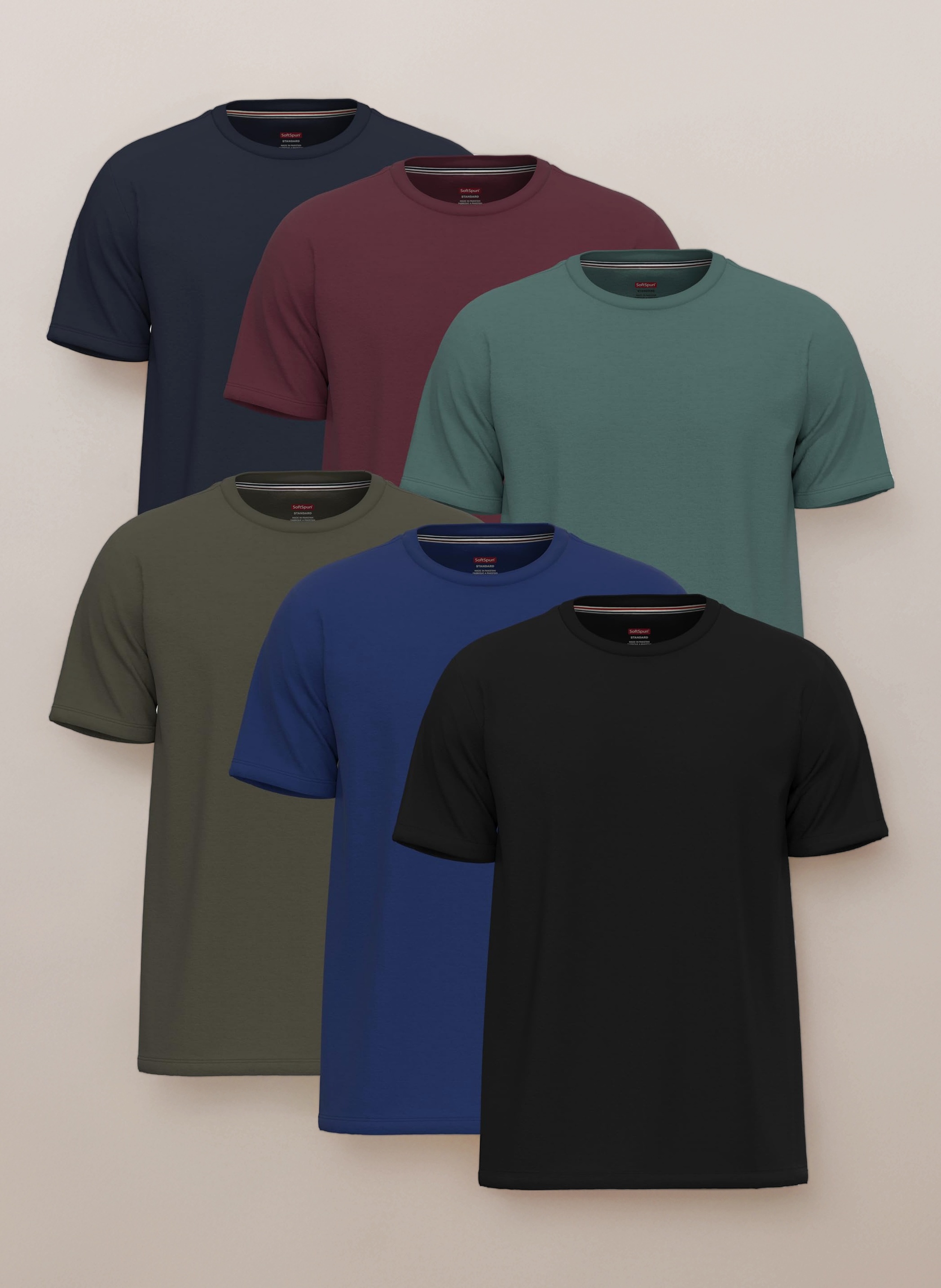 6 Pack T Shirts for Men UK 100% Cotton Tshirts | Premium Plain Crew Neck Mens T Shirts Multipack