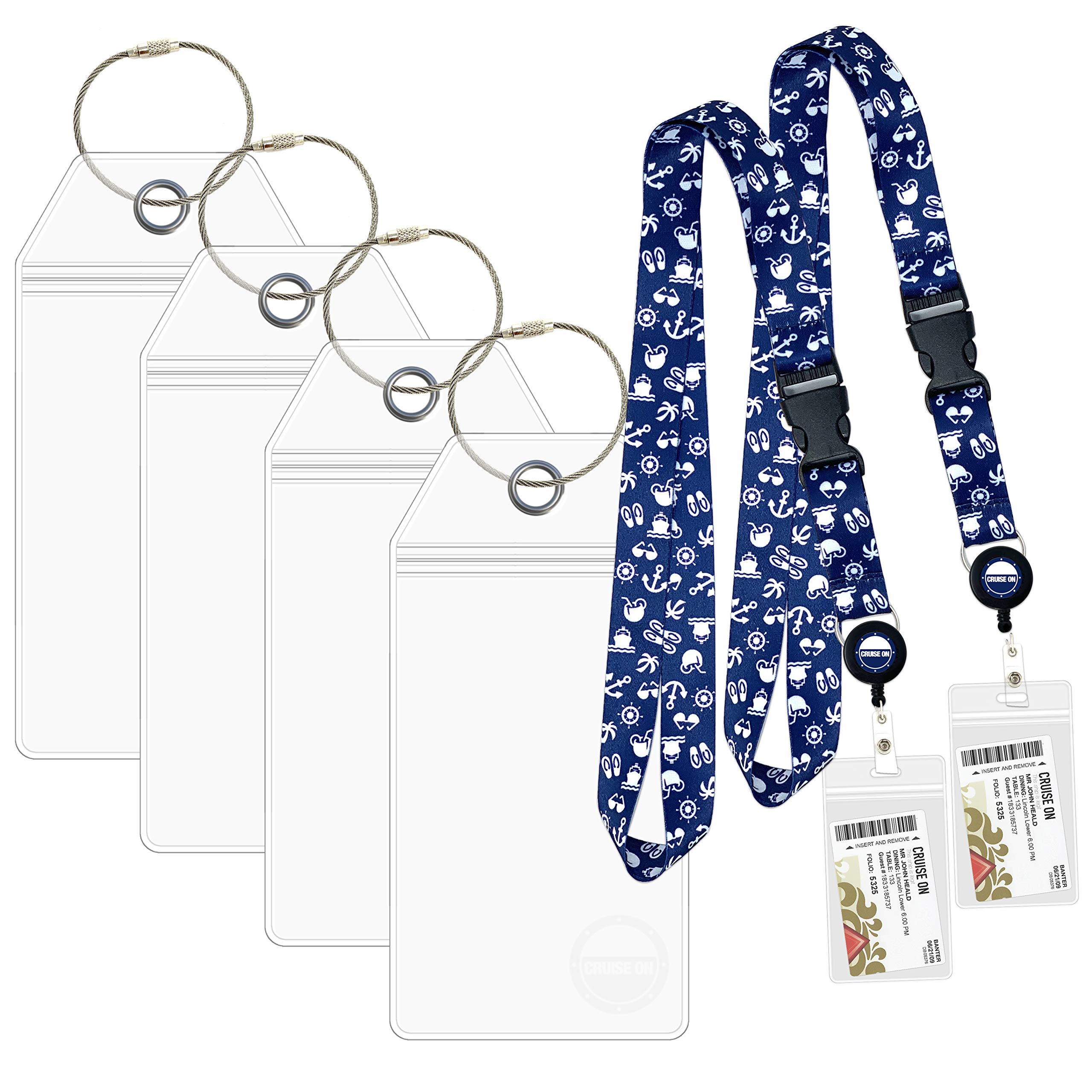 Buy Carnival Cruise Luggage Tag Holders [4 Pack] & Cruise Lanyard Set [2 Pack] Large Tag Holders