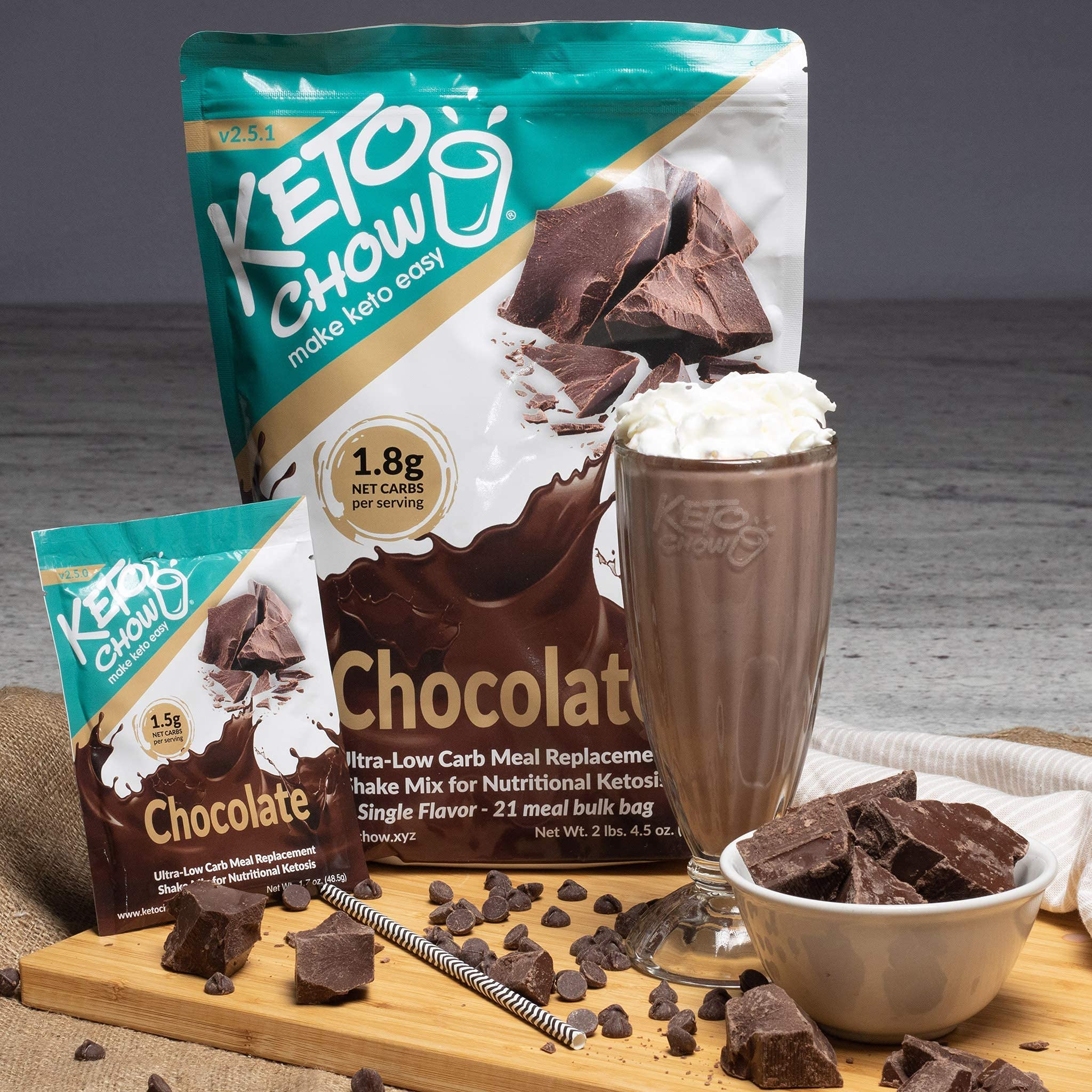 Buy Keto Chow Chocolate Keto Meal Replacement Shake Powder