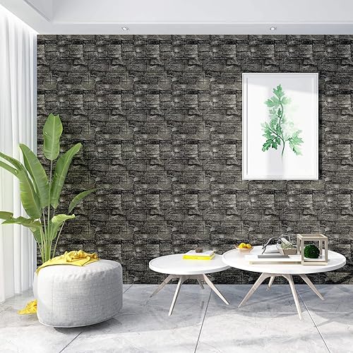 Miniatura 7 de SOOKEA 40 piezas de papel tapiz de ladrillo 3D de 118 x 137 pulgadas paneles de pared 3D autoadhesivos papel tapiz extraíble de espuma de