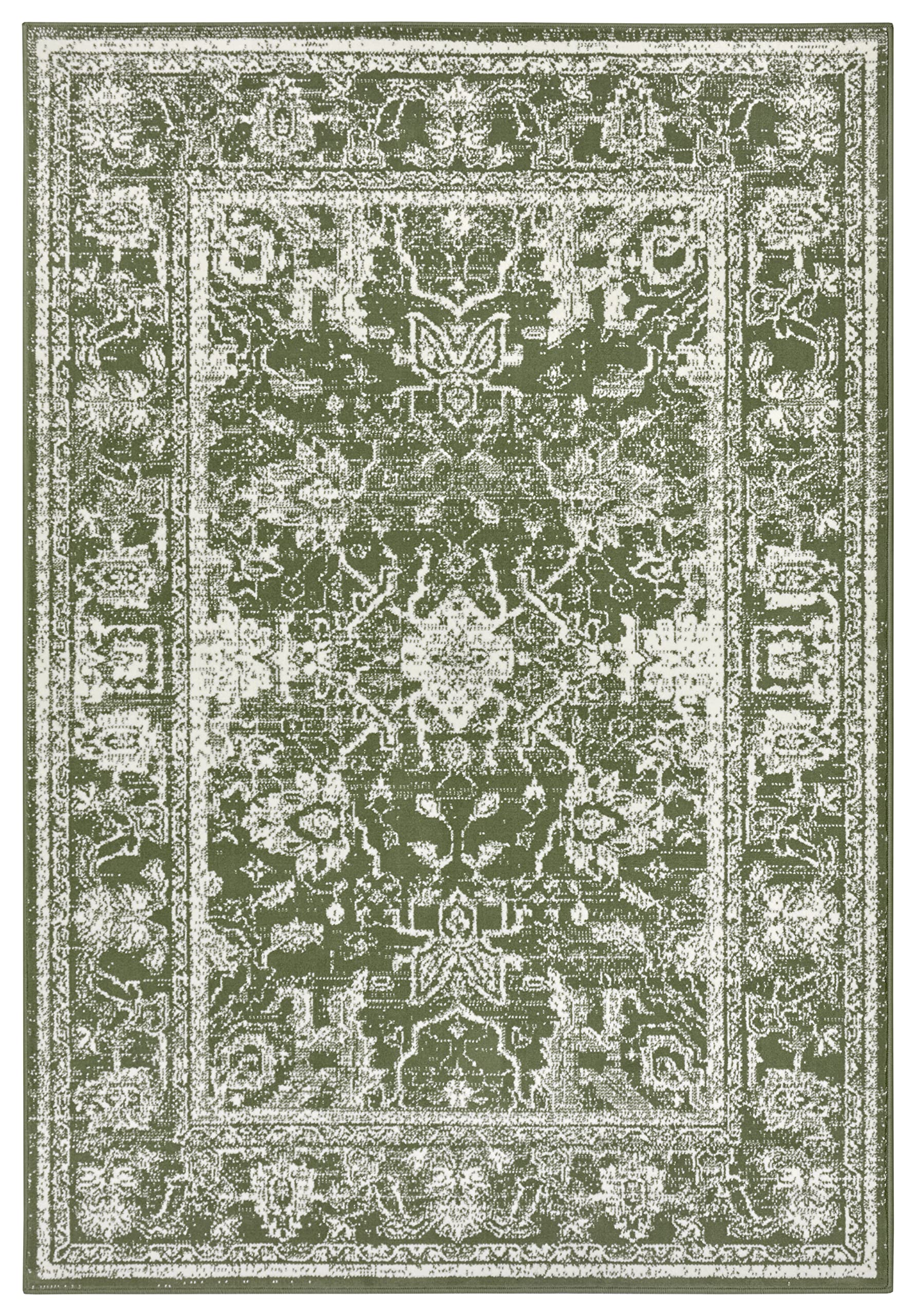 Zala Living Glorious Tapis Oriental - Design Oriental Dense tissé Vintage à Poils Courts - Tapis de Salon, Salle à Manger, Salon, Chambre à Coucher - Vert - 160 x 230 cm