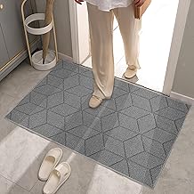 GRANNY SAYS Front Door Mat, 32" x 48", Non Slip Front Door Mat Indoor, Large Entrance Mat Indoor Machine Washable, Low Profile Entryway Rug, Grey Entrance Rug, Tapis Entrée, Tapis D'Entrée Intérieur