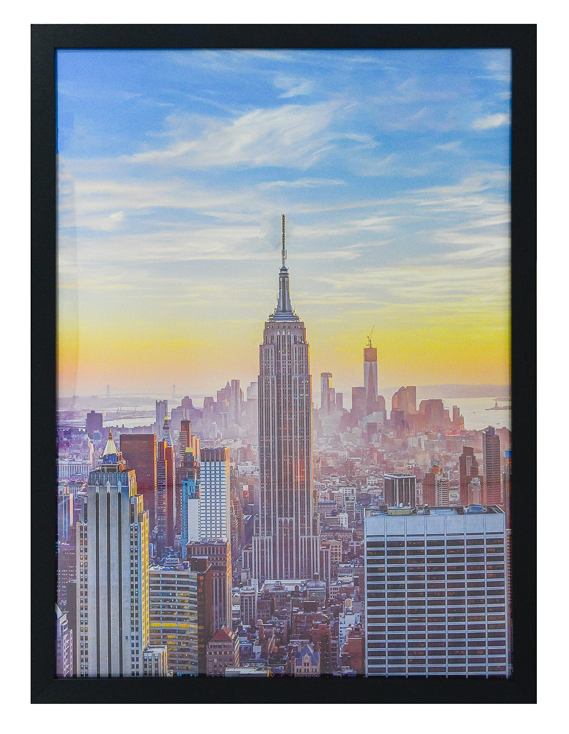 Photo 1 of Frame Amo 19.25x26.75 Black Modern Picture or Puzzle Frame, 1 inch Wide Border, Smooth Wrap Finish, Acrylic Face
