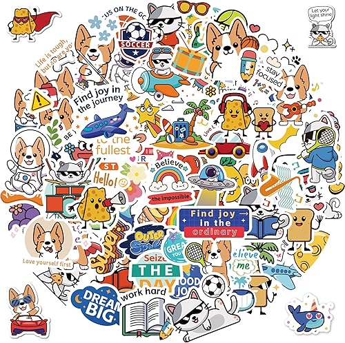 98 calcomanías para botellas de agua para niños, calcomanías para botellas de agua, calcomanías impermeables de vinilo, calcomanías para laptop,