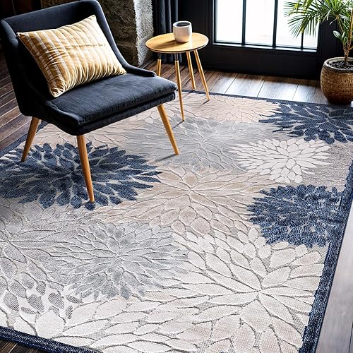 Miniatura 475 de CAMILSON Indoor Outdoor Rug 5x7 Bohemian Medallion Floral Area Rugs for Indoor and Outdoor Patios Easy-Cleaning Non-Shedding Living Room Garden and