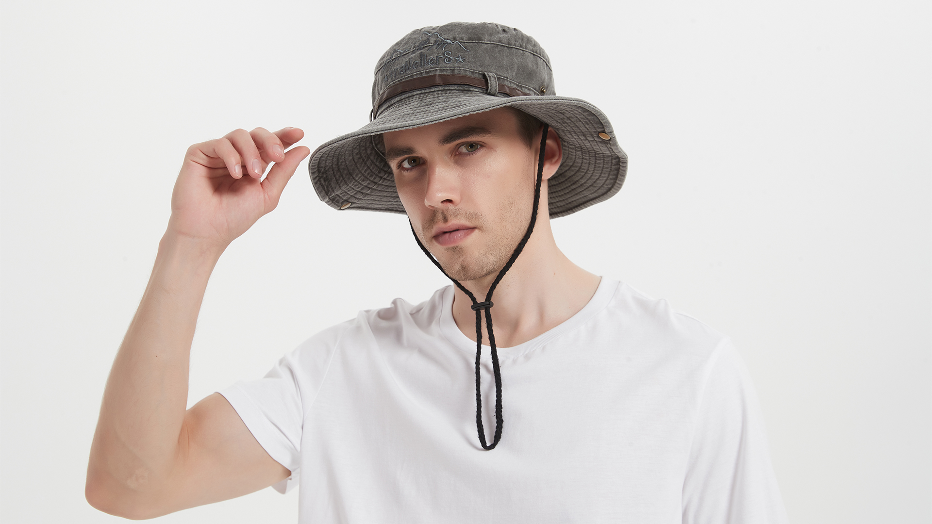 EKMTBJXY Chapeau Soleil Pliable Homme – Bucket Hat Anti-UV Safari Pêche Randonnée, Coton Respirant Large Bord