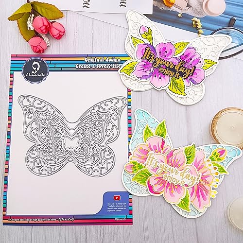 Alinacutle Troqueles de mariposa, troquelados de metal hechos a mano, plantilla de tarjeta de papel para manualidades, álbumes de recortes y álbum