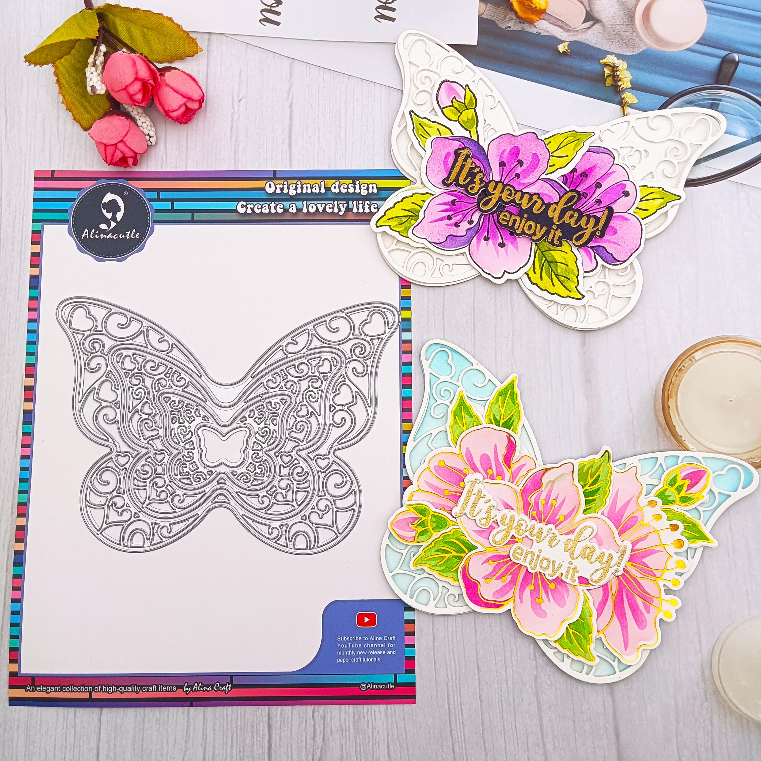 Snapklik.com : Alinacutle Butterfly Metal Cutting Dies For Handmade Cards