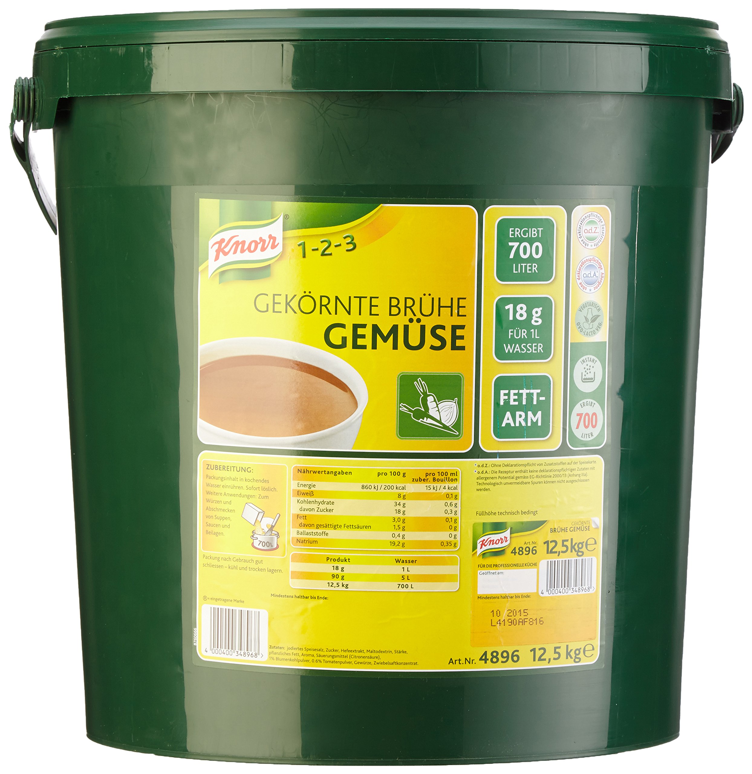 Knorr Gekörnte Brühe Gemüse 12.5 kg, 1er Pack (1 x 12.5 kg)