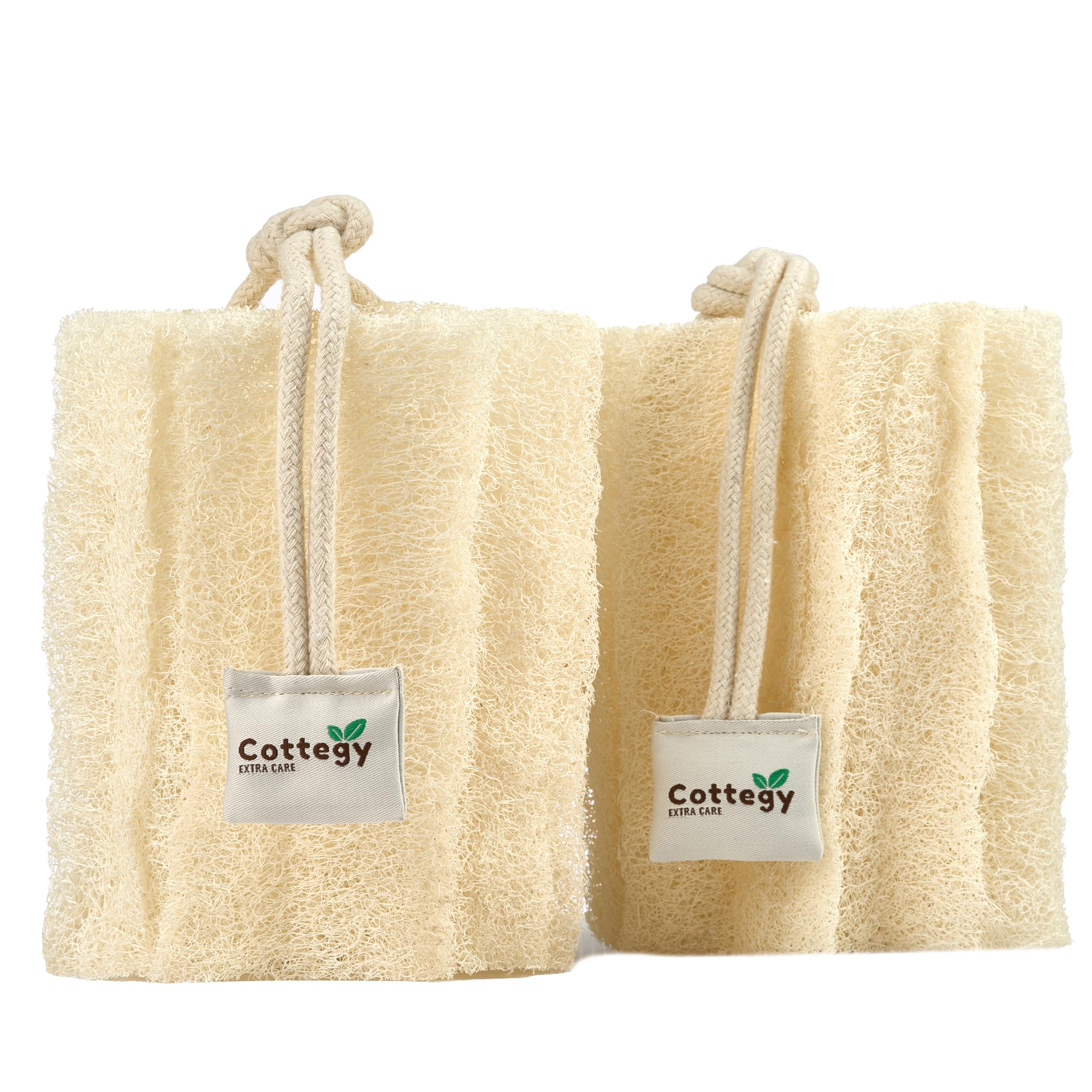 Esponja exfoliante natural egipcia para el cuerpo, esponja ecológica para baño y ducha, para cara y cuerpo, lufa egipcia 100% natural, ideal para hombres y mujeres (1 unidad (paquete de 2))
