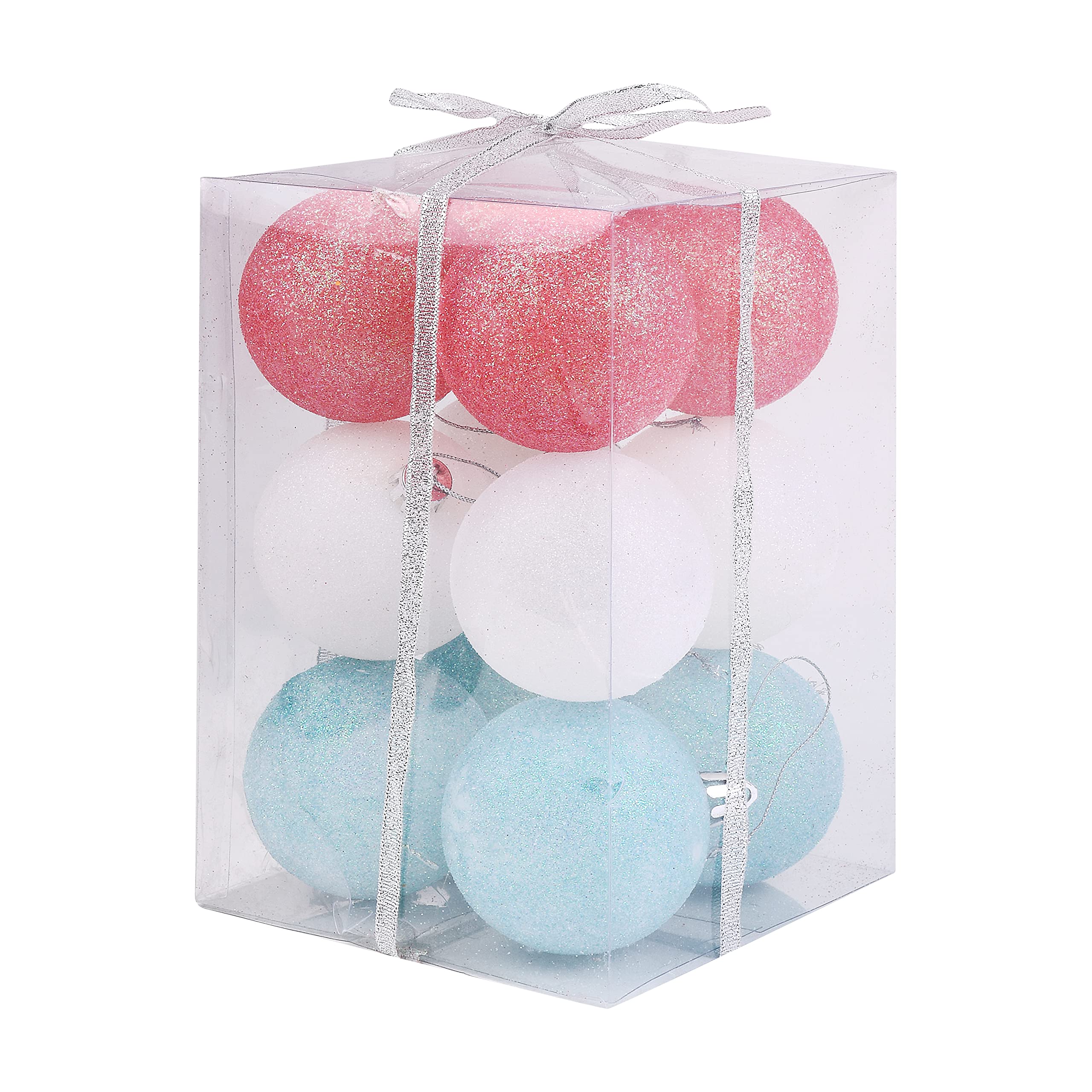 APSAMBR® 12Pcs 7CM Neon Christmas Balls Baubles Party Wedding Xmas Tree Decorations Hanging Balls Ornament