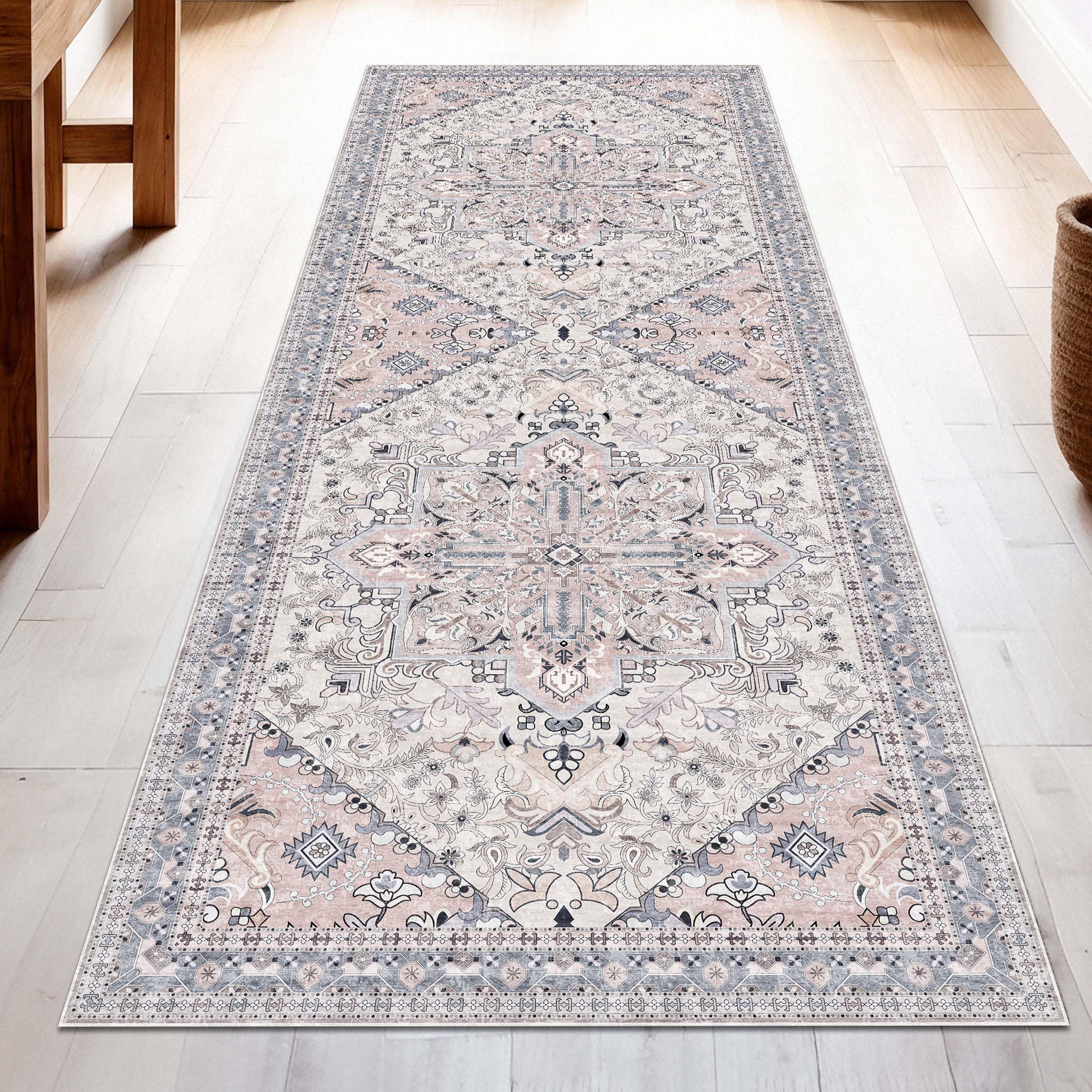 Waschbarer Teppichläufer 5x15 Cm – Modernes Geometrie-Design, Rutschfest Für Flur & Schlafzimmer