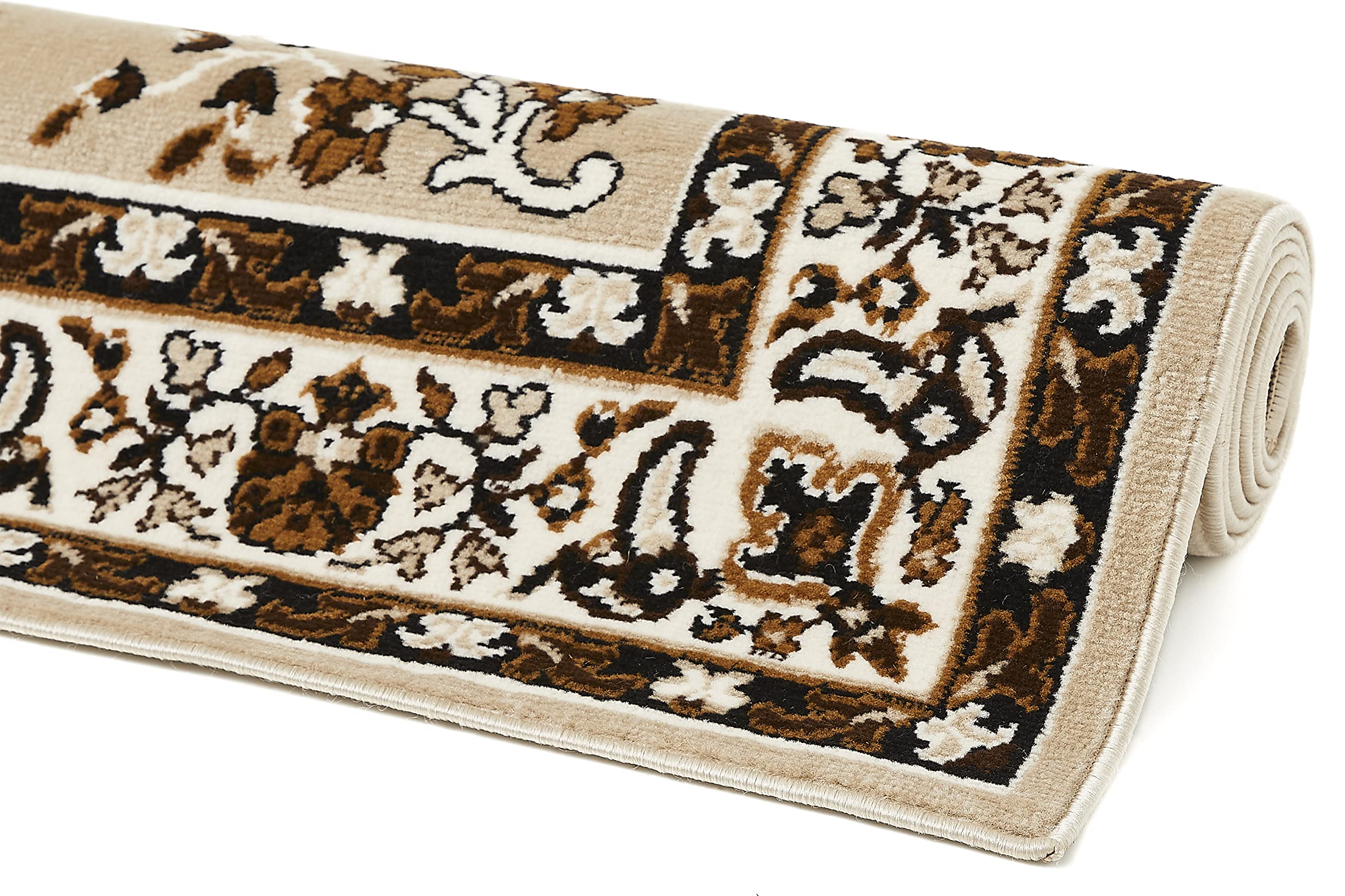 Andiamo Tappeto Orientale - Salotto e Camera da Letto, Decorazione Orientale, Easy-Care, Motivo Senza Tempo, 120 x 170 cm, Beige