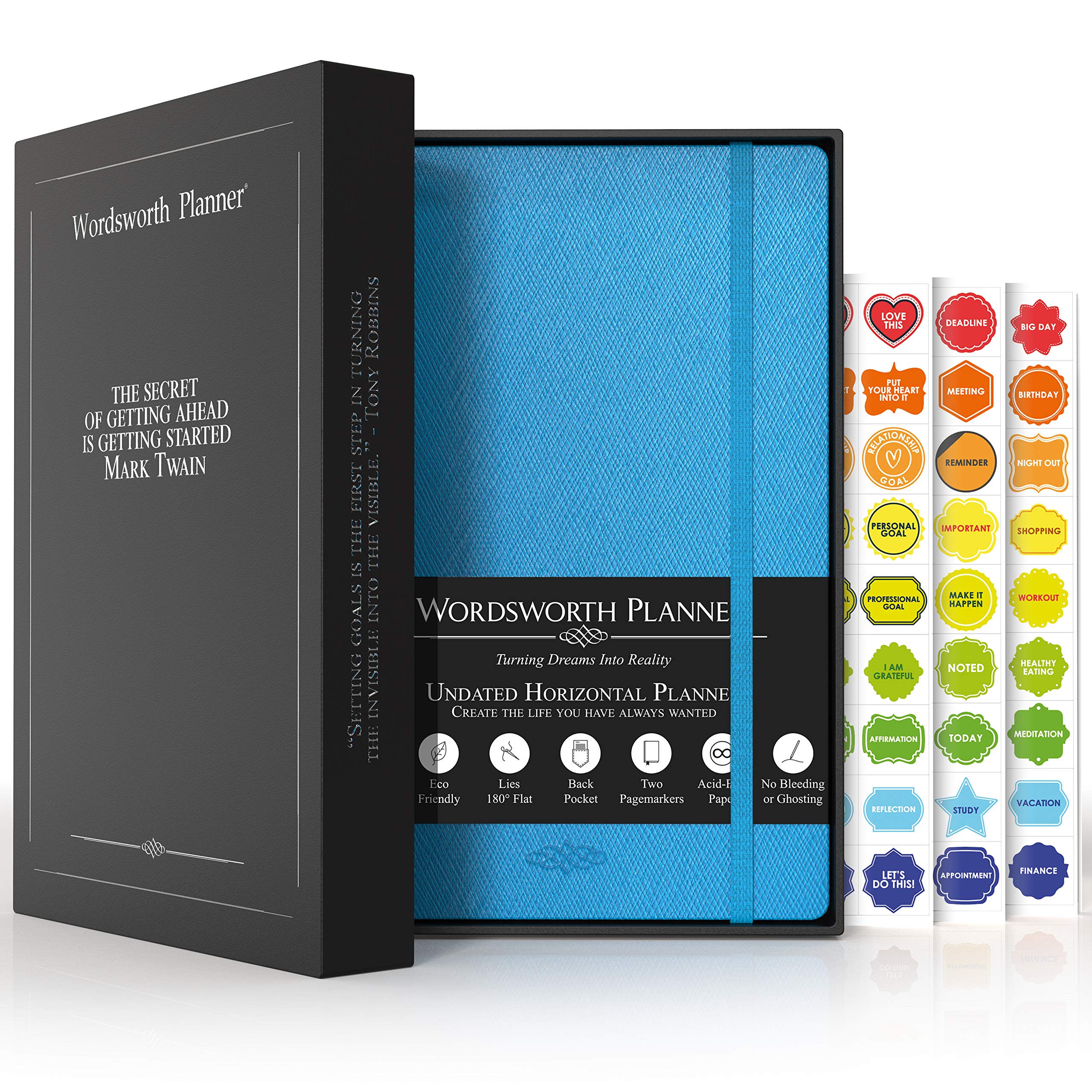 Wordsworth Undated Weekly and Monthly Planner - Dotted Blank Hardcover - A5 Premium Paper (120GSM) - Dateless Bullet Planner With Monthly, Weekly, Yearly Spread - 5.83 8.27In