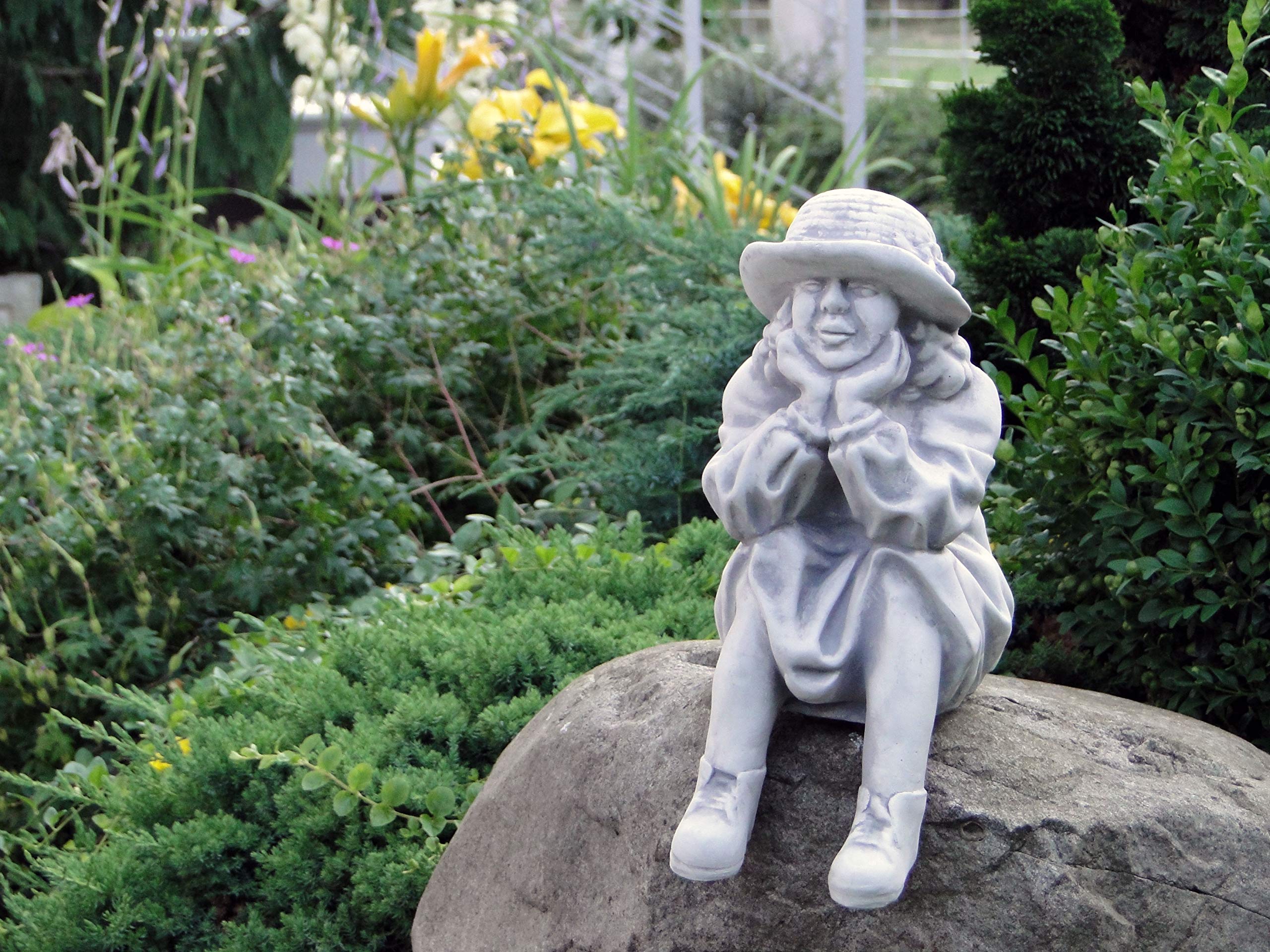gartendekoparadies.de Personaggio uomo e donna sulla panchina sedile, statuetta in pietra, altezza 43 cm, 24 kg, grigio, resistente al gelo in pietra per esterni